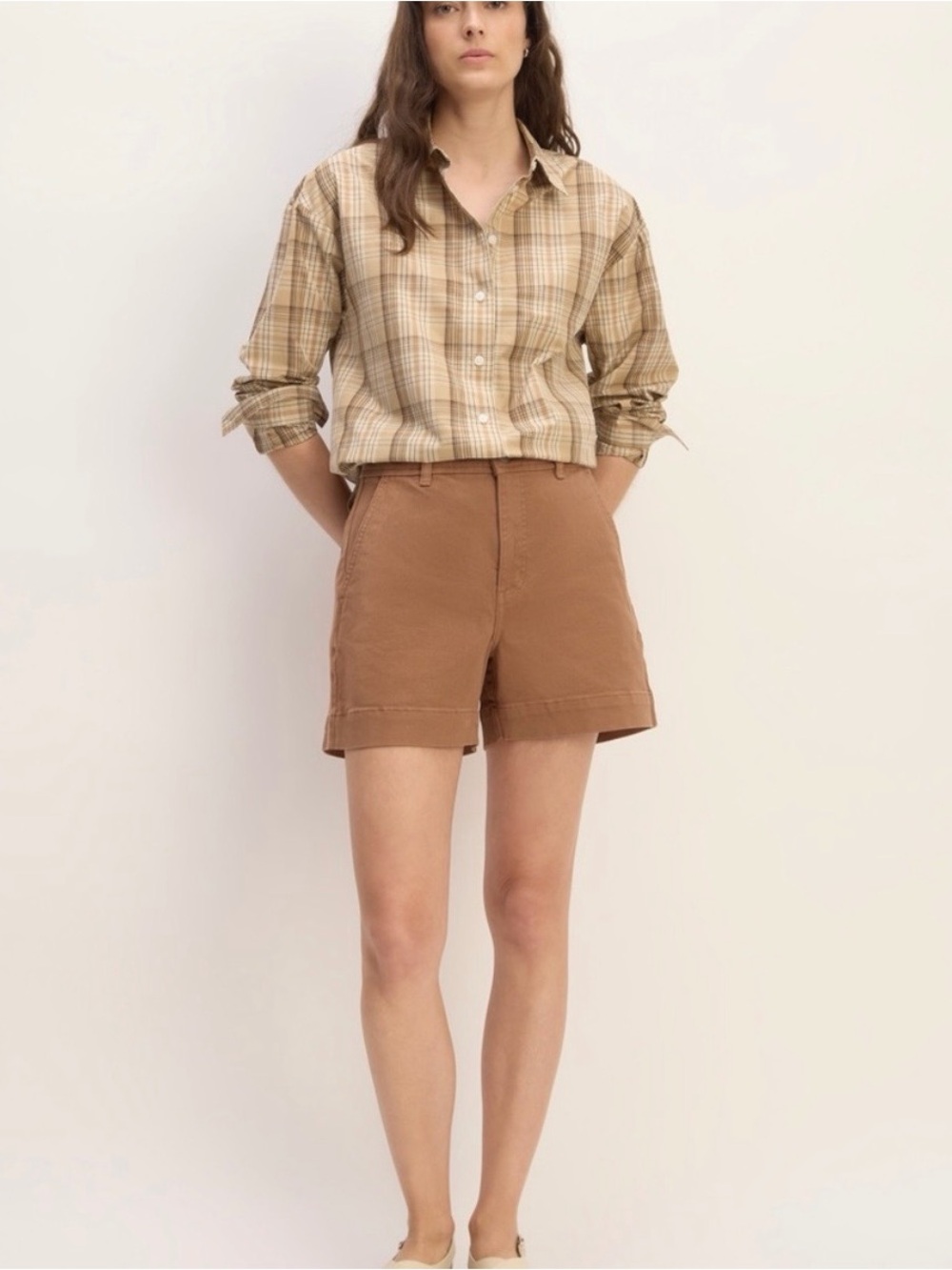 Everlane‎ The Way-High Twill Shorts - Picture 2 of 7